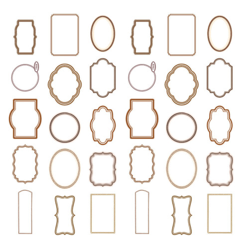 30 Pcs/Set Hollow Out Decorative Frame Retro Picture Frame Scrapbook Frames BN