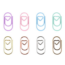 20mm Small Heart Metal Paperclip File Holder Clip Metal Bookmarks for Office Mixed colors