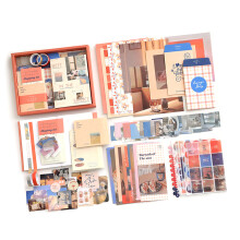 Scrapbook Kits Background Paper Tape Sticker Decorative Paper for Students setting sun
