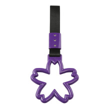 Sakura-Shaped Warning Ring Bus Handle Hand Strap Drift Charm for Safety Purple