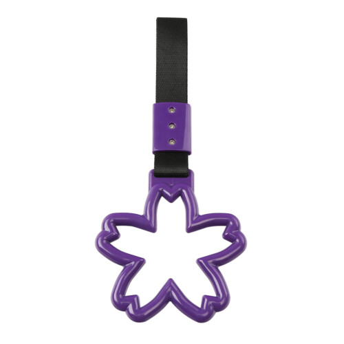 Sakura-Shaped Warning Ring Bus Handle Hand Strap Drift Charm for Safety Purple