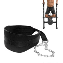 Seektop Weighted Pullup Dip Belt 100kg Chain Home Strength Waist Belt Black EVA
