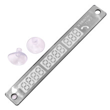 Temporary Parking Sign Card Moving License Plate SUV Number Luminous Stop Sign Silver