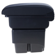 Car Armrest Box for Fiesta Center Console Double Layer Organizer Box 7 USB Ports Black