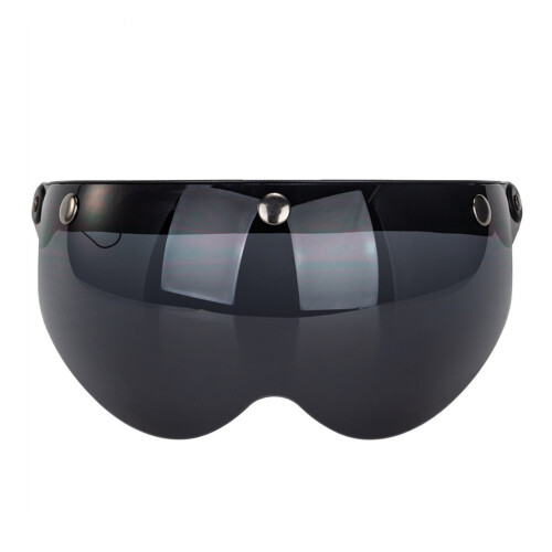 Universal 3-SnapVisor for Open Face Motorcycles Helmet Wind Shield Flip Up Down Dark brown