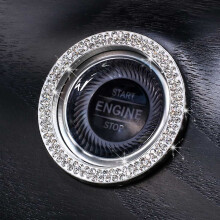 Shiny Diamante Car Start Engine Ignition Button Decor Ring Cover Crystal Sticker White