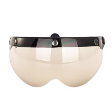 Pilot-Style Standard 3 Snap-Button Visors Flip Up Down Open Face Helmet Visors Light brown