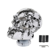 Skull Shape Head Car Manual Gear Stick Shift Level Knob with 8/10mm/12mm Adapter Black