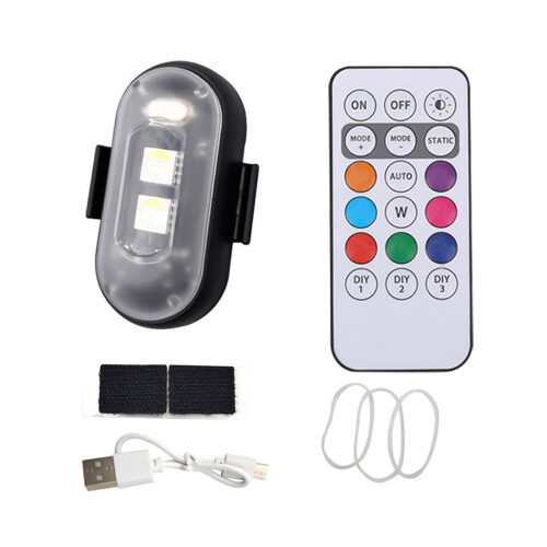Wireless Remote Control LED Flashing Light for Car Motorcycle Drones style1 Velcro style