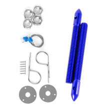 Metal Engine Hood Lock Set for Vehicle Safety & Customization, Easy Installation Blue