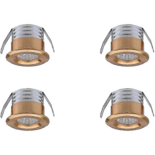 Ζεστά Λευκά Εντοιχιζόμενα Σποτ LED 3W, Σετ 4 Μίνι Φωτιστικά Οροφής Εξο