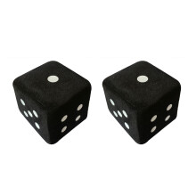 2x Plush Dices Hanging Ornament New Year Decoration Pendant Rearview Mirrors Black