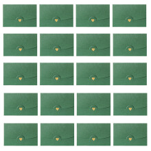 20 Pcs Colorful Envelopes Solid Color Envelopes Cash Envelopes for Greeting Dark green