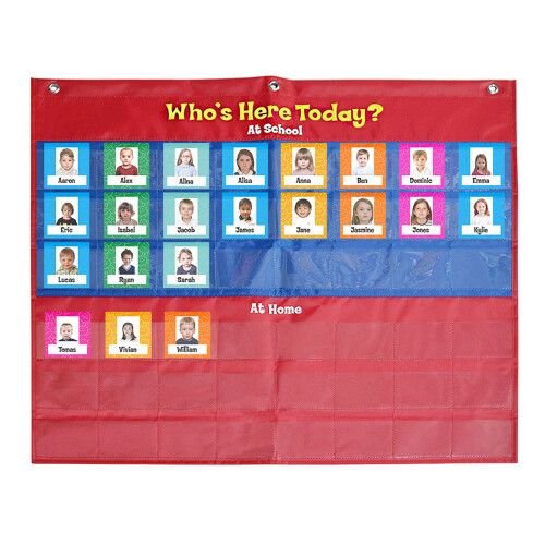 Classroom Attendance Chart Helping Hands Pocket Chart, Management Pocket Chart
