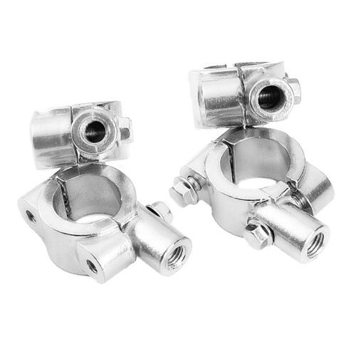 Motorcycle Handlebar Rearview Mount Holder Adapter Holder Clamp Silver style2