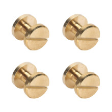 50 Set Binding Rivet Round Flat Head Slot Screw Rivets for Leather Bookbinding DIY Crafts Decorations 10x4mm / 0.39x0.16in