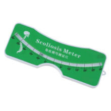 Pocket Scoliometer Medical Measuring Device for Back Scoliosis Diagnosis Left skull green
