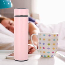 500ml Stainless Steel LED Vacuum Cup Insulated Water Bottle with Temperature MeasurementPink