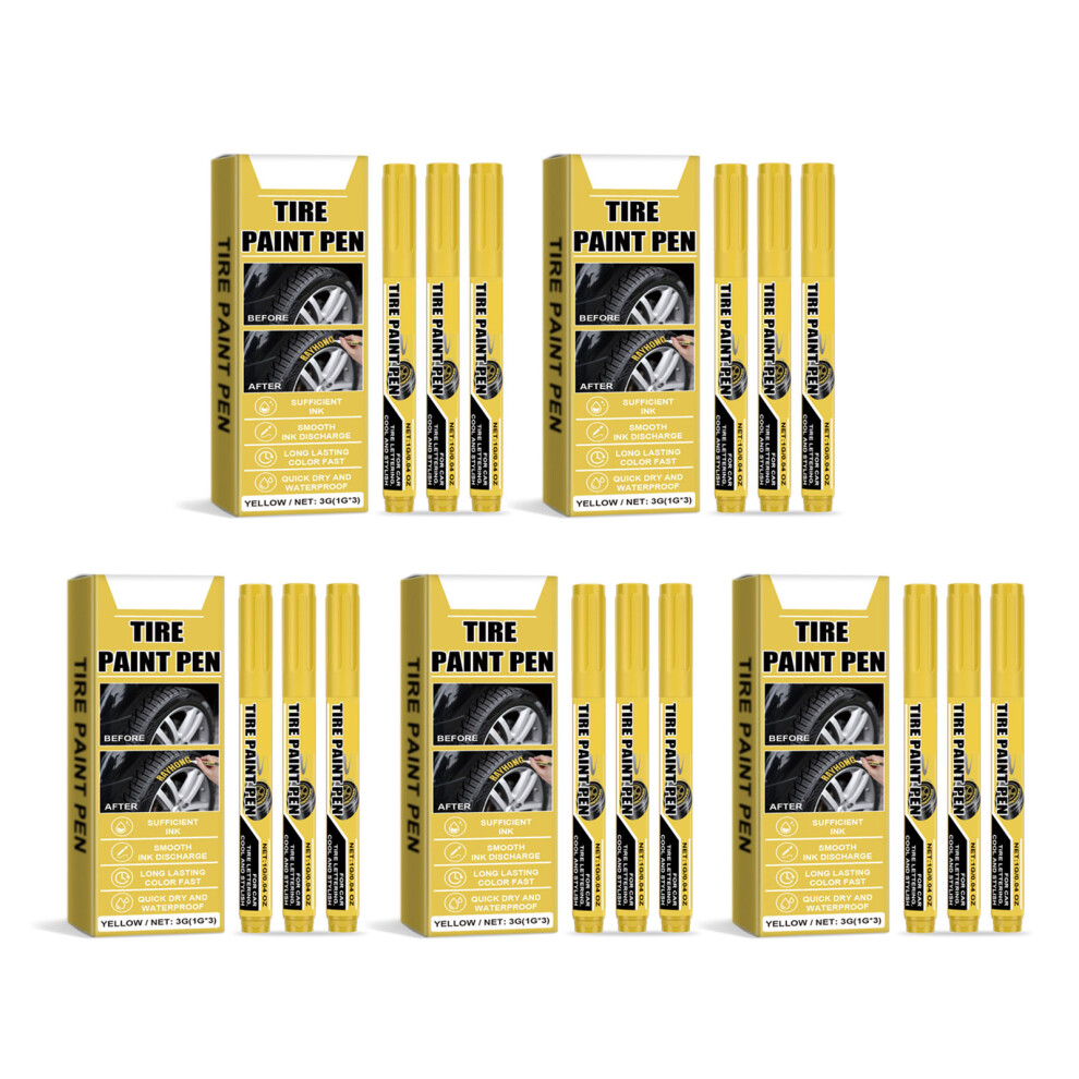 Tire Marker Pen For Car Tire Lettering And Scratch Repair Quick Drying Yellow 7754005036436