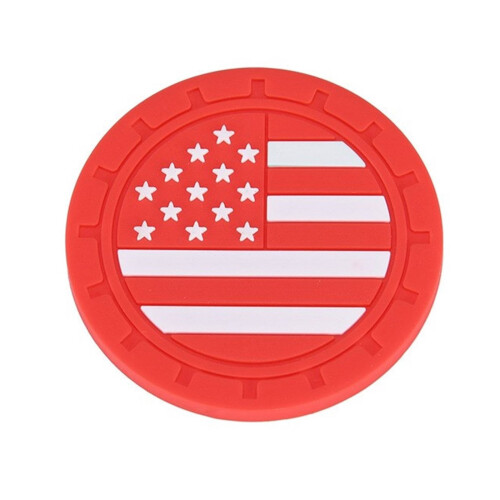 Car Interior Cup Holder Insert Coasters Vehicle Silicone Antislip Pad for Office Red