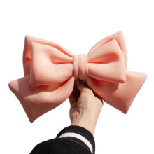 Motorbike Helmets Decor Adhesive Large Bowknot Ornament Helmets Decoration Peach powder