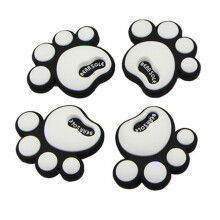 8Pcs Rearview Mirror Stickers Anti-Collision Stickers Puppy Footprint Sticker White