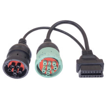 9 Pin or 6 Pin to 16 Pin Truck Line Cable J1939 9 Pin J1708 6 Pin to OBDII/OBD2