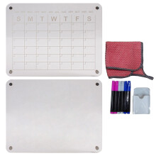 Clear Acrylic Monthly Calendar Board Kit with Marker Pen Holder Eraser for Home D