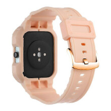Compatible For Huami Amazfit GTS 1 / 2 / 3 / 4 One-piece Soft Silicone Replacement Watch Strap with Watch Case