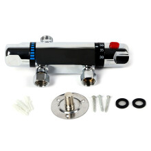 Chrome Thermostatic Shower Bar Mixer Wall Mounted Exposed Shower Mixer for Valve
