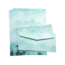 Chinese Style Letter Paper and Envelopes Set 8x Writing Section 2 Eight pieces of lett