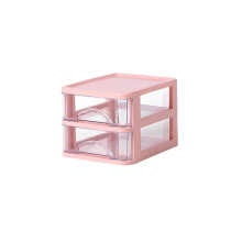 Desk Organizer with Drawer Stackable Organizers Desktop Storage Box for Office Pink 2