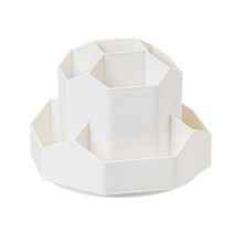 Pen Holder Multifunctional Rotating Desk Organizer 360 Spinning White Third Generation