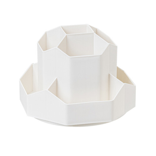Pen Holder Multifunctional Rotating Desk Organizer 360 Spinning White Third Generation