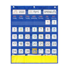 Calendar Pocket Chart with 89 Cards Monthly Calendar Pocket Chart for Kids BL1