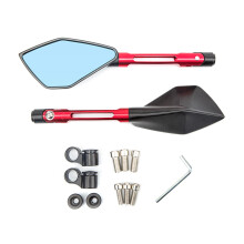 Motorcycle Handlebar Mirror Rearview Motorcycle Bar End Mirror 8/10mm Universal Red