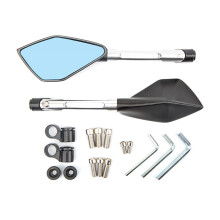 Motorcycle Rearview Mirrors Universal Scooter Handlebar Mirror Rear View Mirror Silver