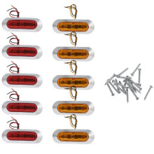 10x LED Side Marker Lights Indicator Clearance Lamp for Trailer Truck RV Bus 12V