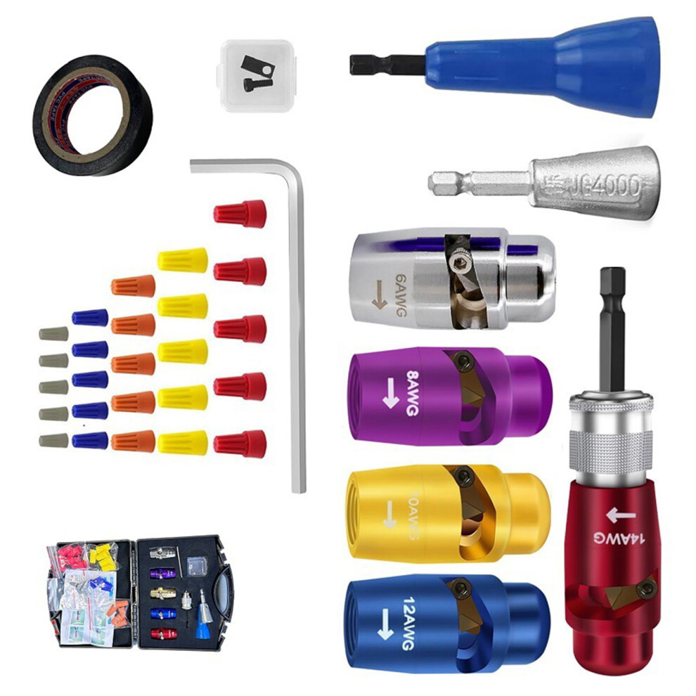 Quick Stripper Peeling Twist Wire Tool, Drill Adapter For Fast Electrician Work 35Pcs 7754005022682
