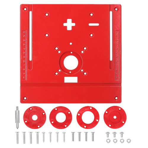 Practical Router Table Insert Plate Trimming Machine with Clear Scale Flip Board Red