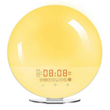 Luz Despertador com Simulação de Nascer e Pôr do Sol, Relógio Despertador LED, Ruído Branco e Luz Noturna Multicor