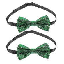 Conjunto de 2 gravatas borboleta ajustáveis com lantejoulas brilhantes, pré-atadas, para homem, casamento e festa