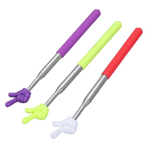 Mini Retractable Hand Pointing Stick Teaching Finger Pointers purple pink yellow