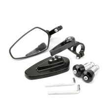 1 Pair Rearview Mirror Handlebar Bar End Rear View Mirror Motorbike Sidemirror Black