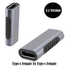Adaptér USB-C typu C, sivý, samica-samica, 26-27 mm, konektor USB-C, konektor typu C, konvertor