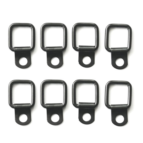 8Pcs D-Ring Tie Down Anchors Rings Accessories Pull Hook Durable Black Lashing