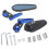2pcs Motorcycle Adjustable 10mm Mirror Handle Bar Side Rearview Reflector Mirror Blue 1