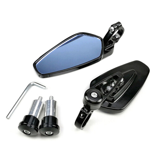 2pcs Motorcycle Adjustable 10mm Mirror Handle Bar Side Rearview Reflector Mirror Black