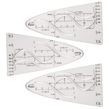 Parabolic Template Math Parabolic Stencil Math Ruler for Mathematical Functions 3Pcs