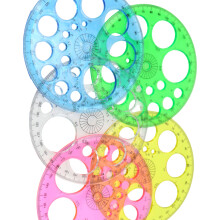 5 Pcs 360 Degree Circle Protractor Circle Template Ruler Mathematics Protractor